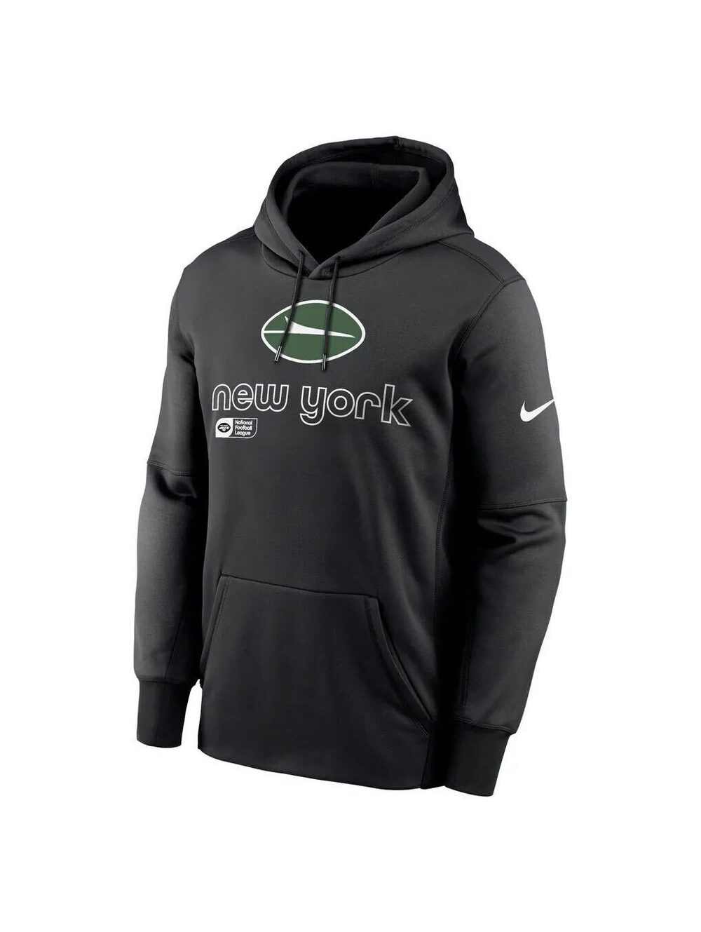 NWT New Nike Men's New York Jets Nike Black Performance Pullover Hoodie - Small